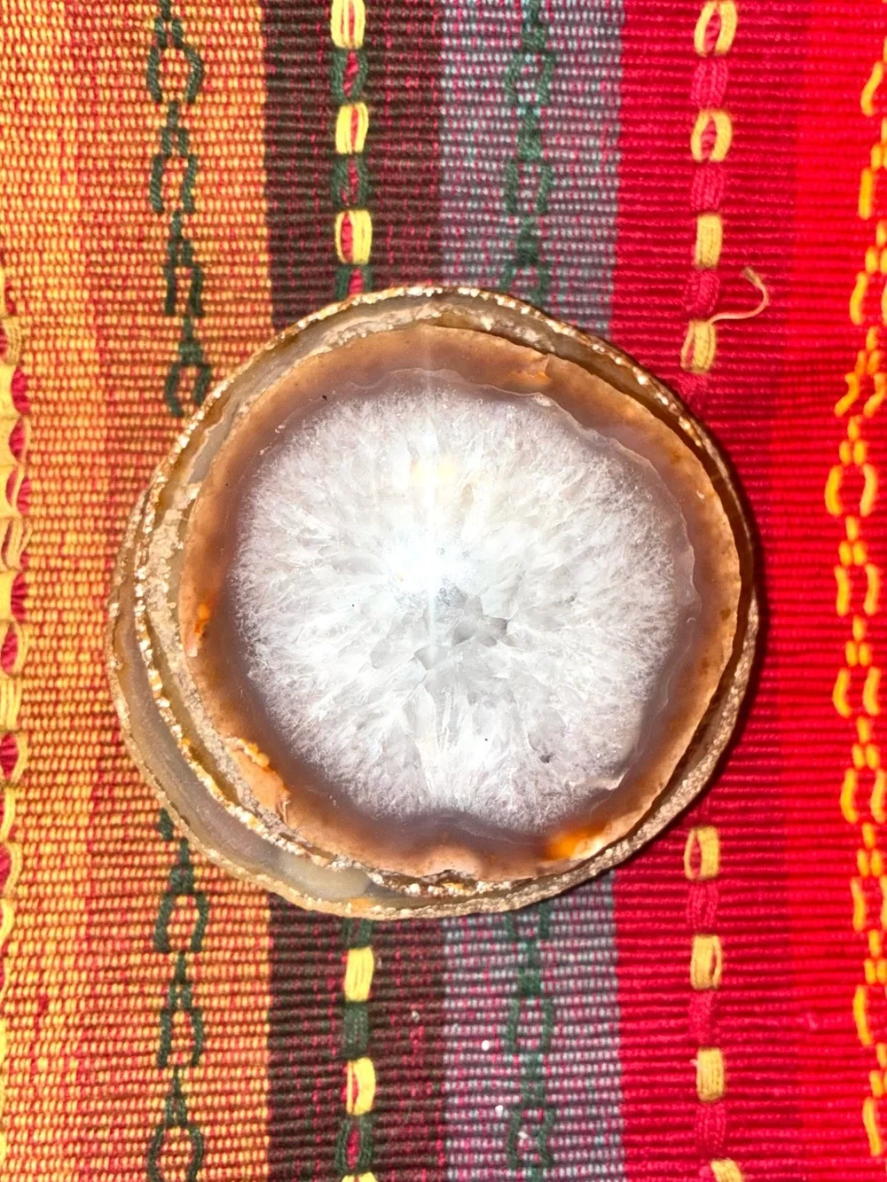 Natural Agate Geode Coaster Like – White and Brown